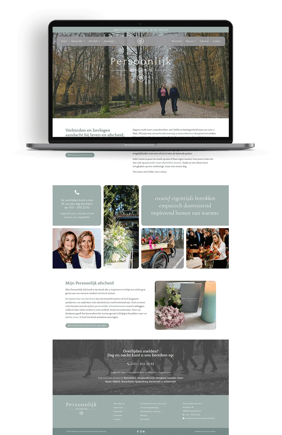 Webdesign: Persoonlijk Afscheid | Eunoia Studio