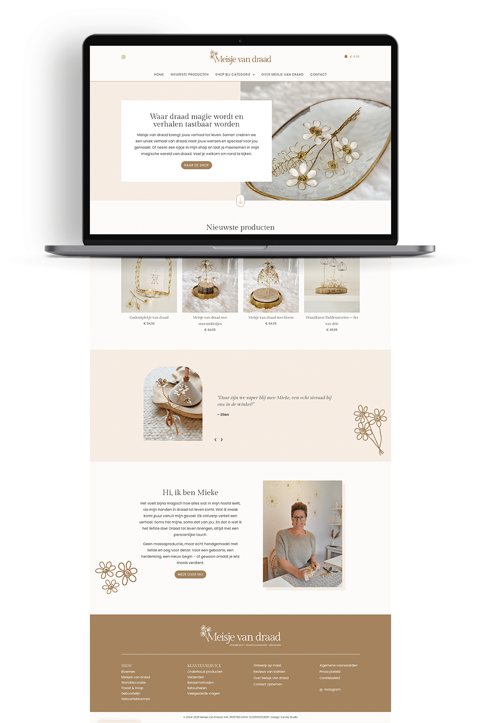 Webdesign: Meisje van draad | Eunoia Studio
